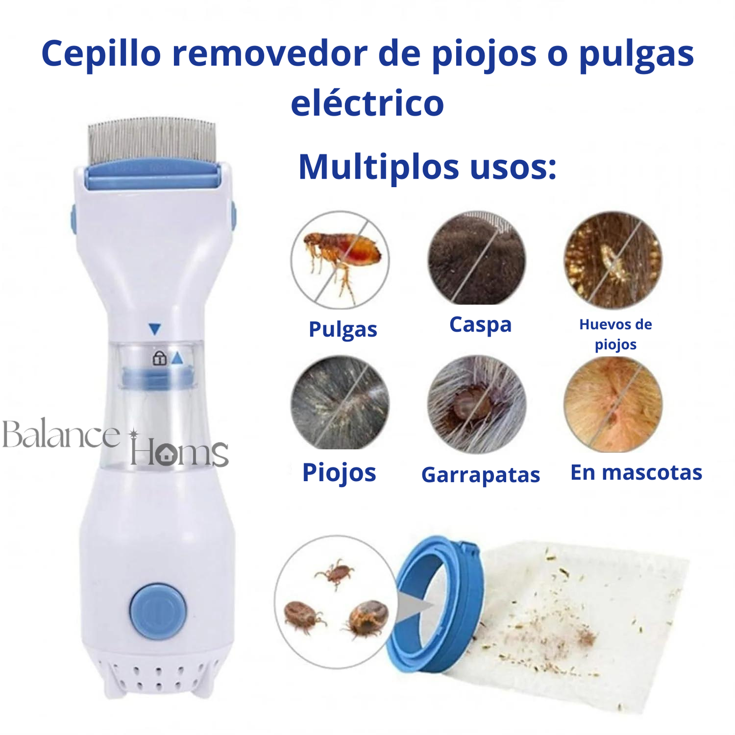 Cepillo removedor de piojos o pulgas eléctrico - Flearremover